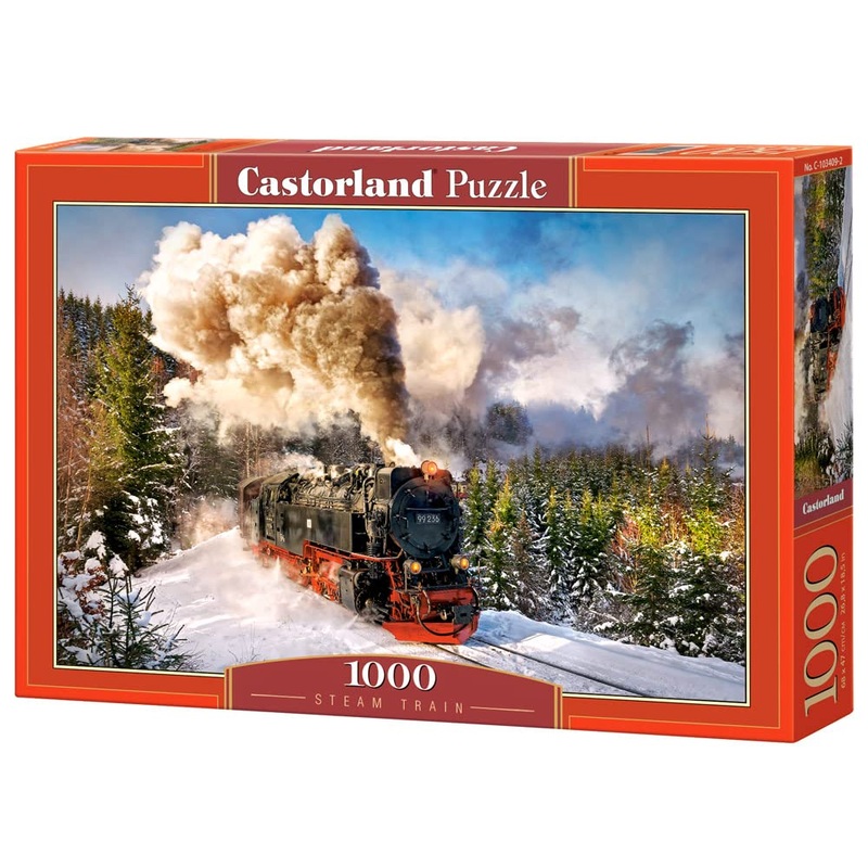 Castorland 1000 Piece Jigsaw Puzzle, Steam Train, Mountain Train, Locomotive Puzzle, Adult Puzzle, C-103409-2