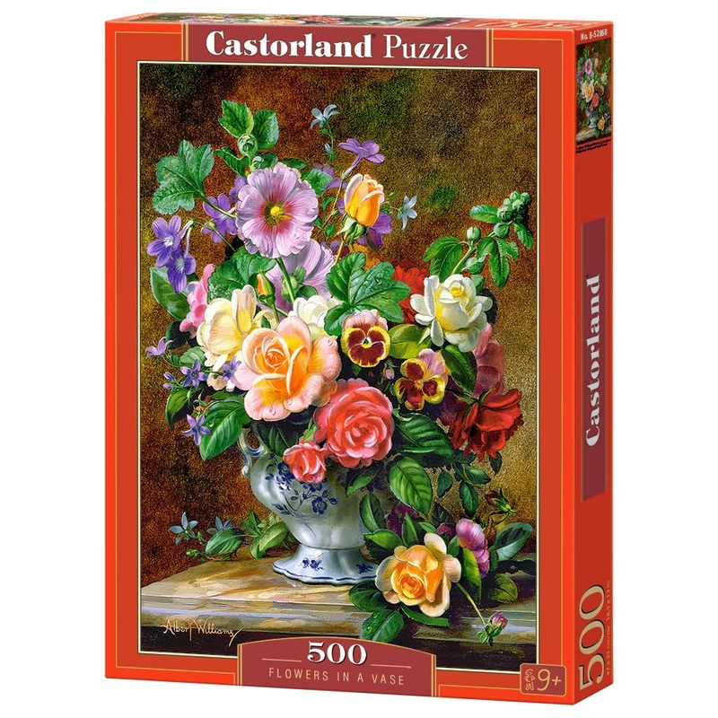 Castorland 500 Piece Jigsaw Puzzle, Flowers In A Vase, Flower And Plants Puzzle, Albert Williams, Painting Puzzle, Adult Puzzles, Castorland B-52868