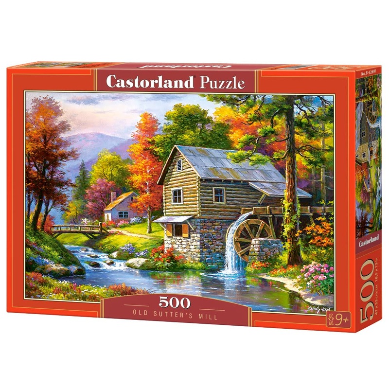 Castorland 500 Piece Jigsaw Puzzle, Old SutterS Mill, Charming Nook, Pond, Countryside, Adult Puzzles, Castorland B-52691