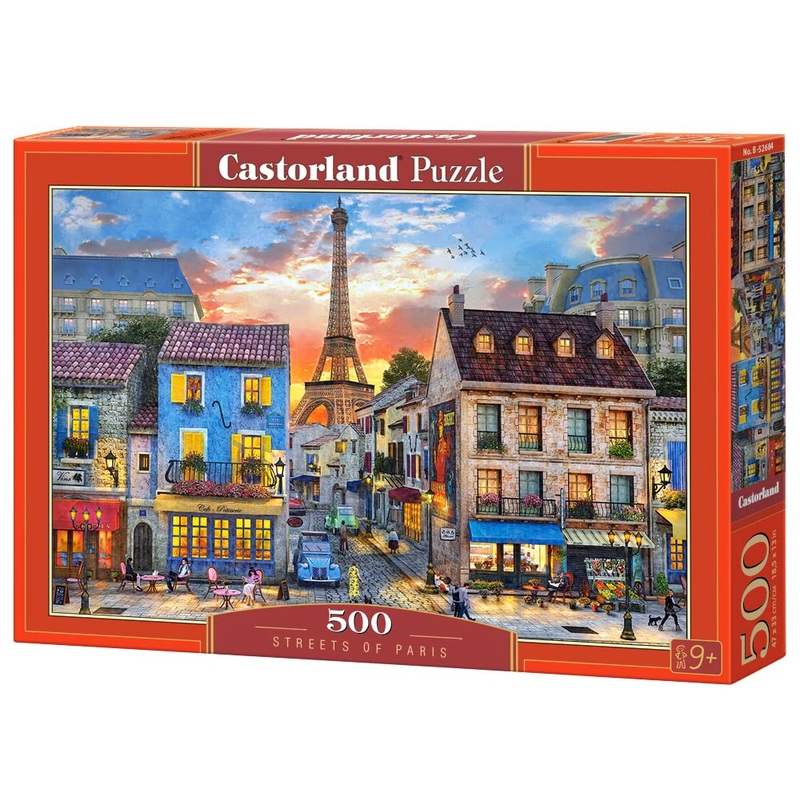 Castorland 500 Piece Jigsaw Puzzle, Streets Of Paris, France, Eiffel Tower, European Puzzle, Adult Puzzles, Castorland B-52684