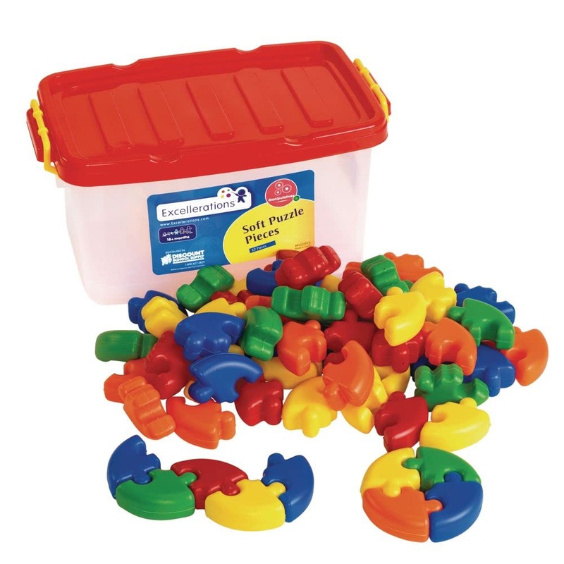 Excellerations Soft Puzzle Pieces - 62 Pieces (Item # Puzzpcs)