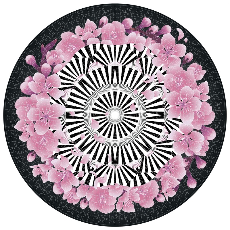 Lavievert 1000 Piece Round Jigsaw Puzzle Game For Adults And Kids - Romantic Cherry Blossom