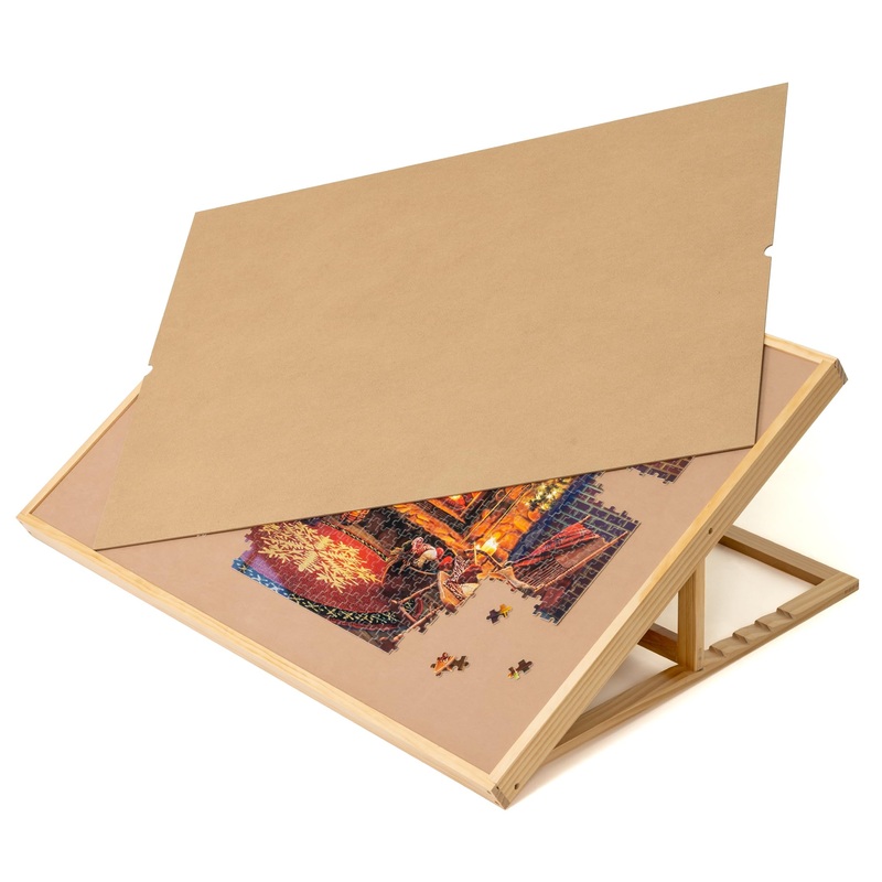 Lavievert 1500 Piece Tilting Jigsaw Puzzle Board With Wooden Cover, Adjustable Puzzle Board With Built-In Easel/Stand, Portable Puzzle Table With Non-Slip Flannel Tabletop For Adults & Kids