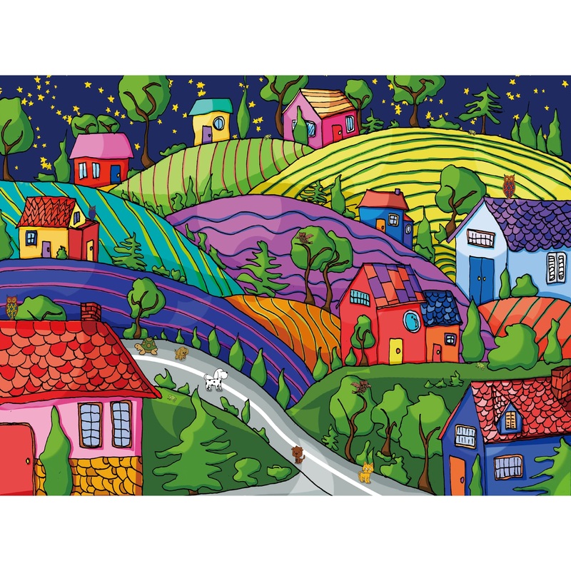 Lavievert Jigsaw Puzzle 500 Piece Puzzle For Adults And Kids - Village Under The Stars