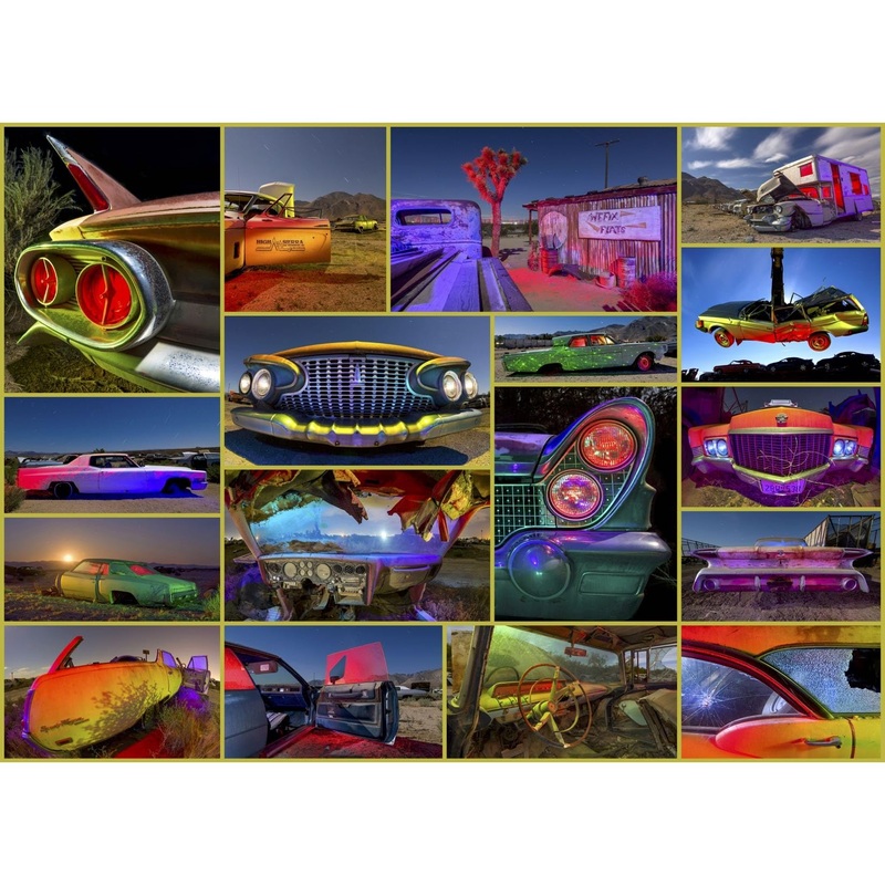 New! Junkyard Lights 1,000 Piece Jigsaw Puzzle. Light-Painted Night Images By Award-Winning Photographer Troy Paiva.