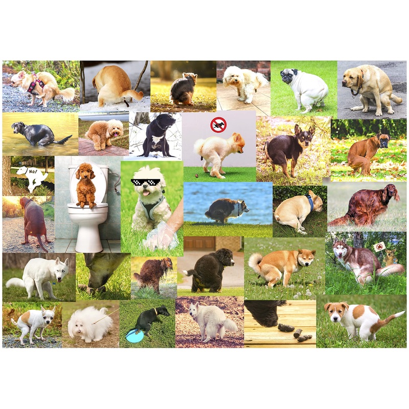 Pooping Dogs 1000-Piece Puzzle For Adults - Funny Pooping Puppy Gag Jigsaw Puzzle For Dog Lovers & Puppy Owners, Great Prank Gift (1000 Pieces)