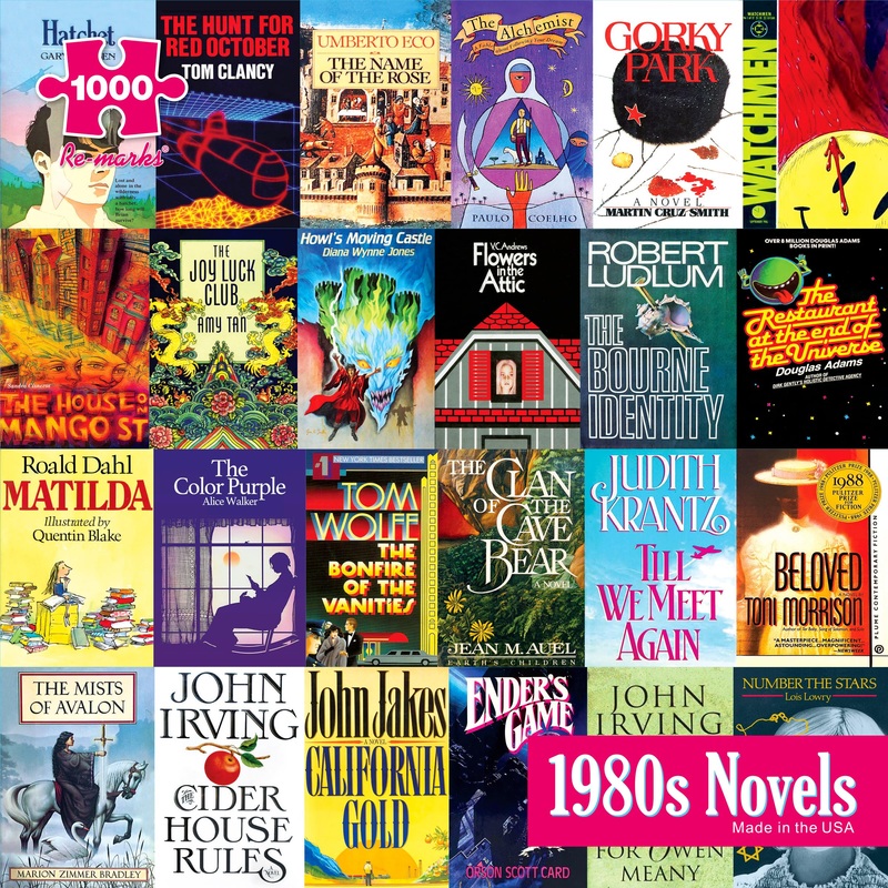 Re-Marks 1980S Novels Collage Puzzle, 1,000-Piece Literary Jigsaw Puzzle For All Ages