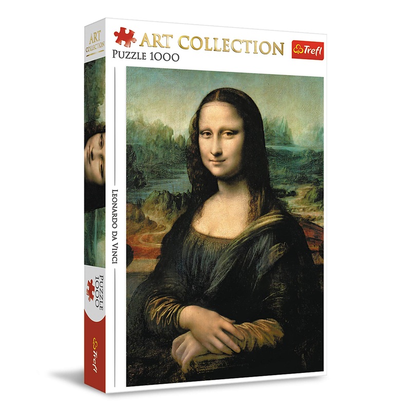 Trefl Art Collection Mona Lisa 1000 Piece Jigsaw Puzzle Red 27'X19' Print, Diy Puzzle, Creative Fun, Classic Puzzle For Adults And Children From 12 Years Old