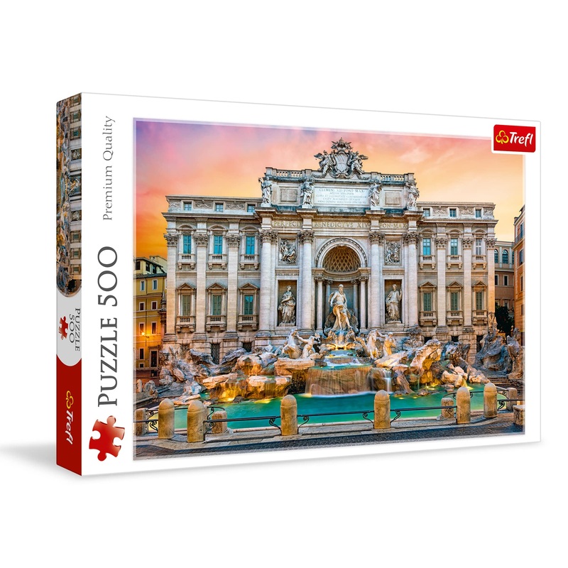 Trefl Fontanna Di Trevi, Rome 500 Piece Jigsaw Puzzle Red 19'X13' Print, Diy Puzzle, Creative Fun, Classic Puzzle For Adults And Children From 10 Years Old