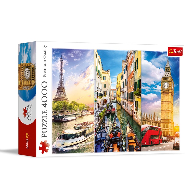 Trefl Trip Around Europe 4000 Piece Jigsaw Puzzle Red 54'X38' Print, Diy Puzzle, Creative Fun, Classic Puzzle For Adults And Children From 15 Years Old