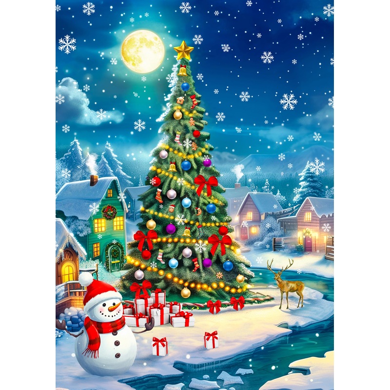 1000 Piece Puzzle For Adults Christmas Snowscape Christmas Puzzle, Snowing Village Scene Christmas Puzzles 1000 Pieces, Christmas Puzzles For Adults Christmas Jigsaw Puzzle Christmas Vacation Puzzle