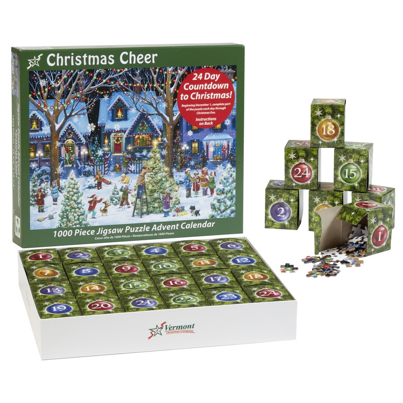 Advent Calendar Jigsaw Puzzle 1000 Pieces - Christmas Cheer By Vermont Christmas Company - Count Down To Christmas Jigsaw Puzzle - Use Year After Year