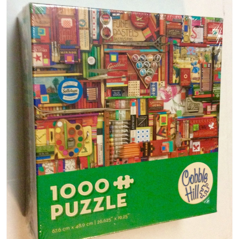 Cobblehill 57197 Mo 1000 Vintage Art Supplies Puzzle, Various