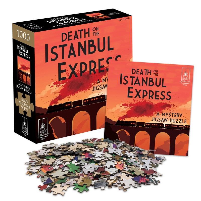 Murder Mystery Party | Classic Mystery Jigsaw Puzzle, Death On The Istanbul Express, 1,000 Piece Jigsaw Puzzle, Orange