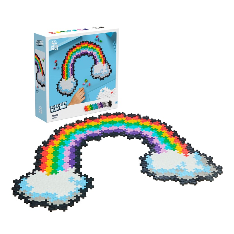Plus Plus - Puzzle By Number Rainbow - Construction Game - Pp3913 Multicolor Mini