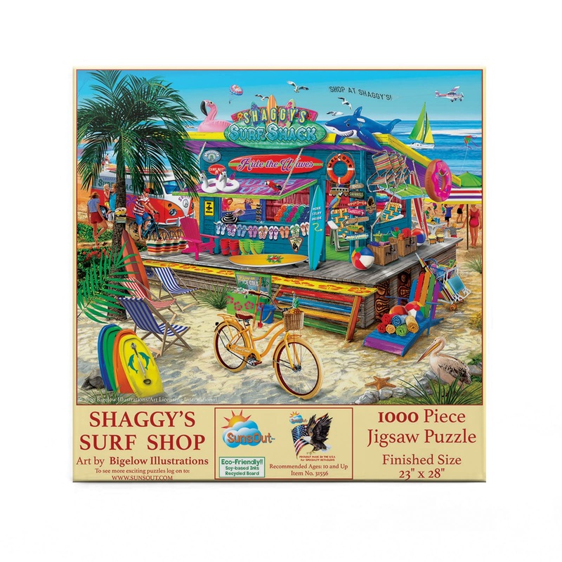 Sunsout Inc - Shaggy'S Surf Shop Pc - 1000 Pc Jigsaw Puzzle By Artist: Bigelow Illustrations - Finished Size 23' X 28' - Mpn# 31556
