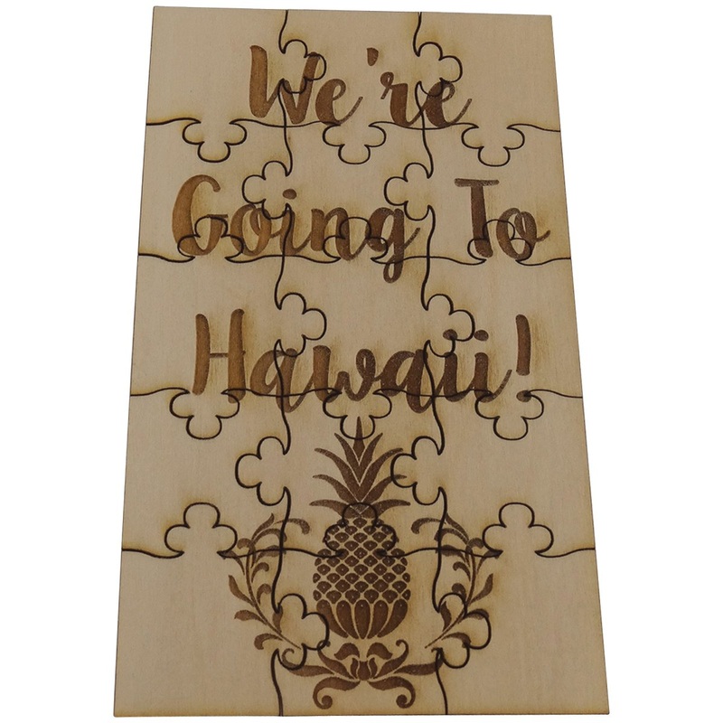 We'Re Going To Hawaii 15 Piece Basswood Jigsaw Puzzle, Surprise Vacation Reveal