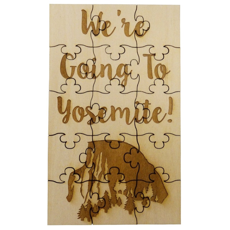 We'Re Going To Yosemite 15 Piece Basswood Jigsaw Puzzle, Surprise Vacation Reveal