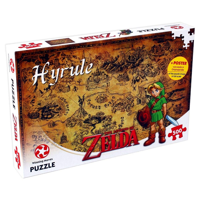 Winning Moves Legend Of Zelda Hyrule Field 500 Piece Jigsaw Puzzle Game, Create A Beautiful Illustration Of Hyrule Field A Must Have For Every Zelda Fans, Gift For Ages 10 Plus