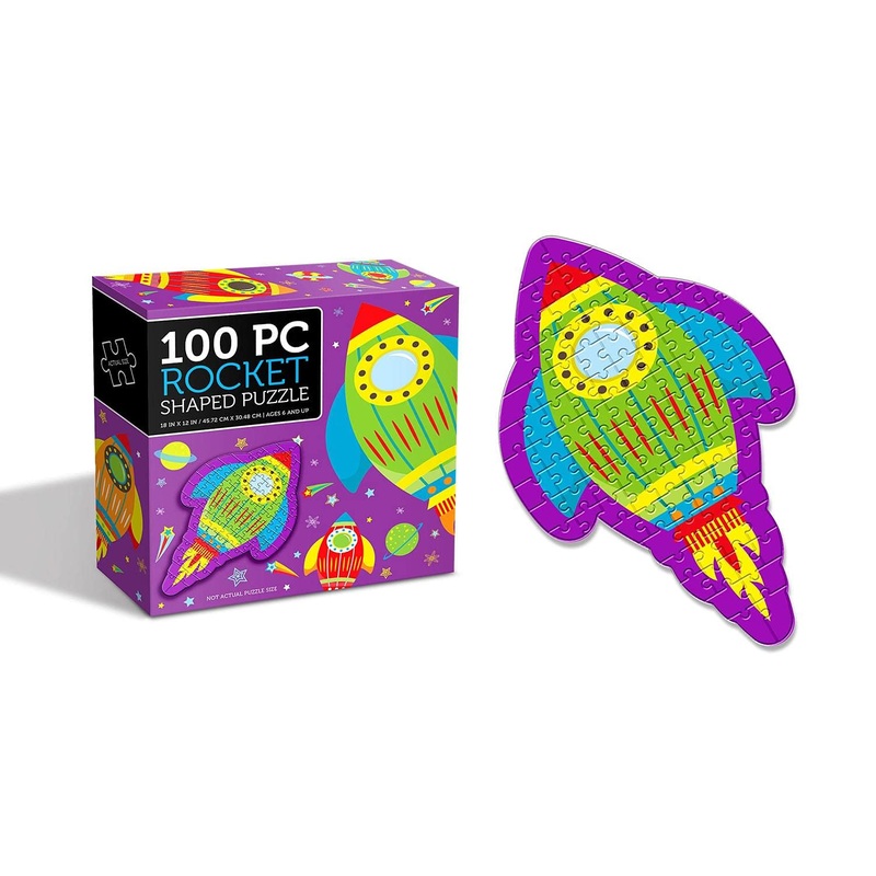 Anker Play Rocket Ship Shaped 100 Piece Jigsaw Puzzle