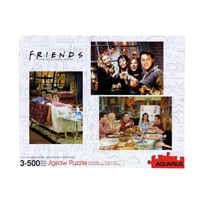 Aquarius Set Of 3 Friends Puzzles (Three 500 Piece Jigsaw Puzzles) - Glare Free - Precision Fit - Officially Licensed Friends Merchandise & Collectibles - 14X19 Inches
