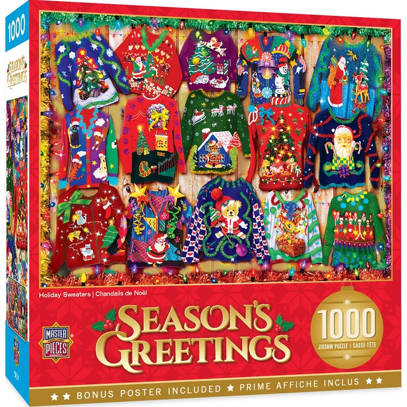 Masterpieces 1000 Piece Christmas Jigsaw Puzzle - Holiday Sweaters - 19.25'X26.75'