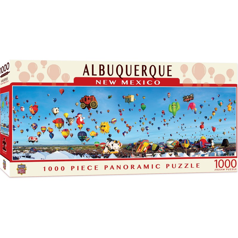Masterpieces - 1000 Piece Jigsaw Puzzle, Albuquerque Balloons Panoramic, Fun For Adults, Family, Kids 13'X39