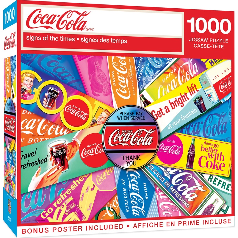 Masterpieces 1000 Piece Jigsaw Puzzle For Adults And Families - Coca-Cola Signs Of The Times - 19.25'X26.75'