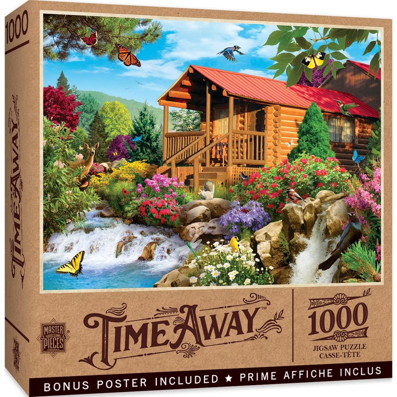 Masterpieces 1000 Piece Jigsaw Puzzle For Adults, Family, Or Kids - Cascading Cabin - 19.25'X26.75'