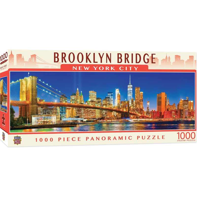 Masterpieces 1000 Piece Jigsaw Puzzle For Adults, Family, Or Youth - Brooklyn Bridge, Nyc Panoramic - 13'X39'
