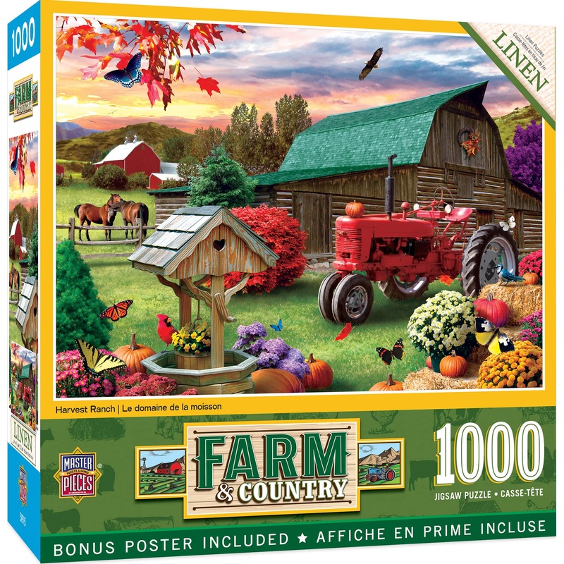 Masterpieces 1000 Piece Jigsaw Puzzle For Adults, Family, Or Youth - Harvest Ranch - 19.25'X26.75'