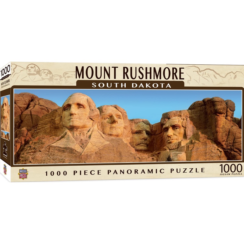 Masterpieces - 1000 Piece Jigsaw Puzzle, Mount Rushmore Panoramic, Fun For Adults, Family, Kids 13'X39