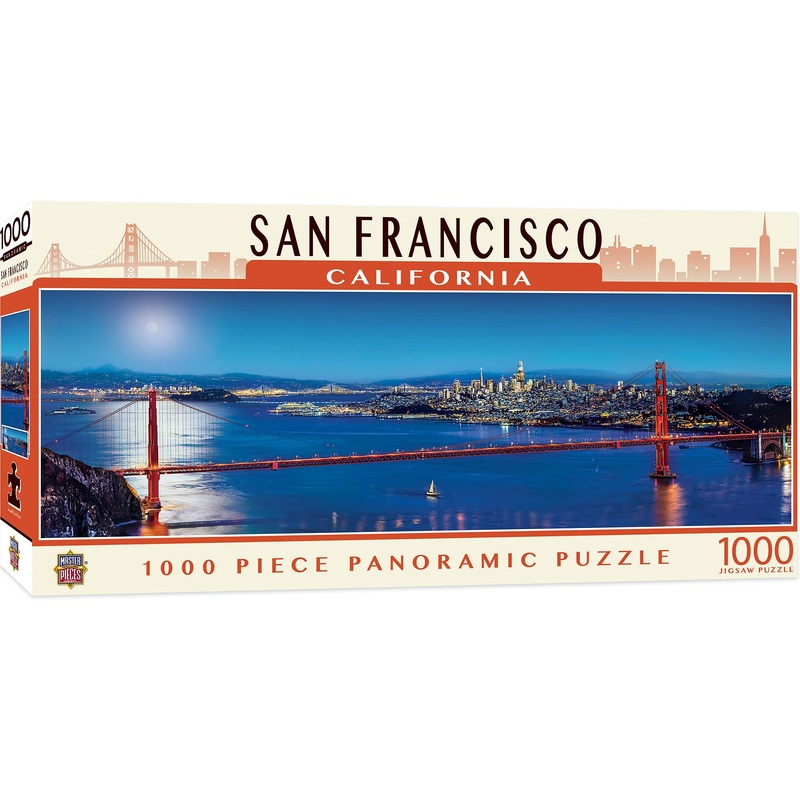Masterpieces - 1000 Piece Jigsaw Puzzle, San Francisco Skyline Panoramic, Fun For Adults, Family, Kids 13'X39
