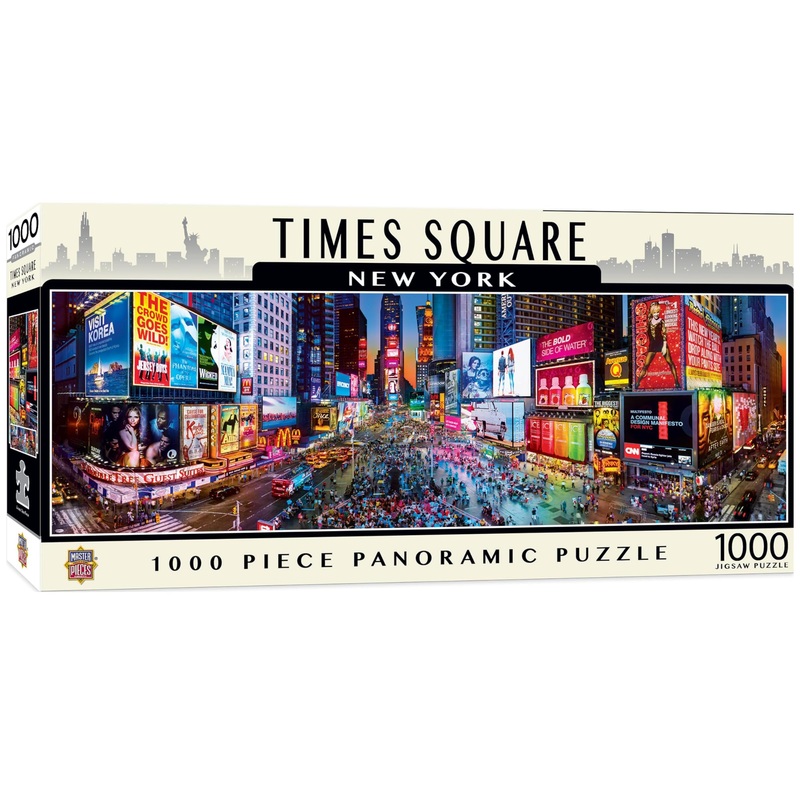 Masterpieces - 1000 Piece Jigsaw Puzzle, Times Square, New York Panoramic, Fun For Adults, Family, Kids 13'X39