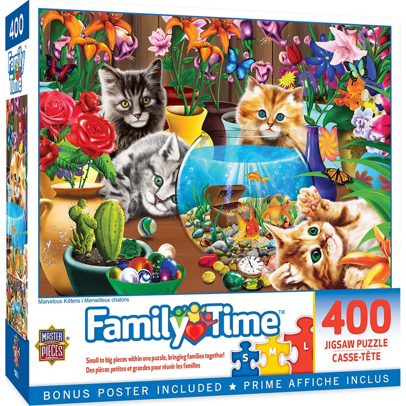 Masterpieces 400 Piece Jigsaw Puzzle For Adults, Family, Or Youth - Marvelous Kittens - 18'X24'