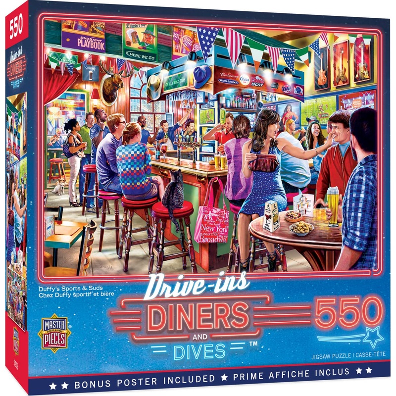 Masterpieces 550 Piece Jigsaw Puzzle For Adults And Family - Duffy'S Sports & Suds - 18'X24'