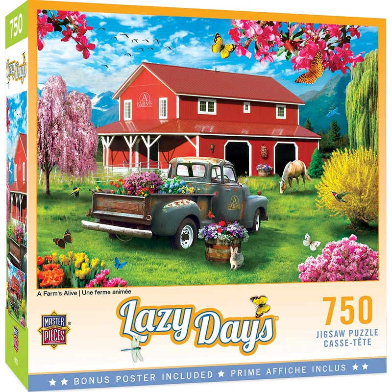 Masterpieces 750 Piece Jigsaw Puzzle For Adults, Family, Or Youth - A Farm'S Alive - 18'X24'