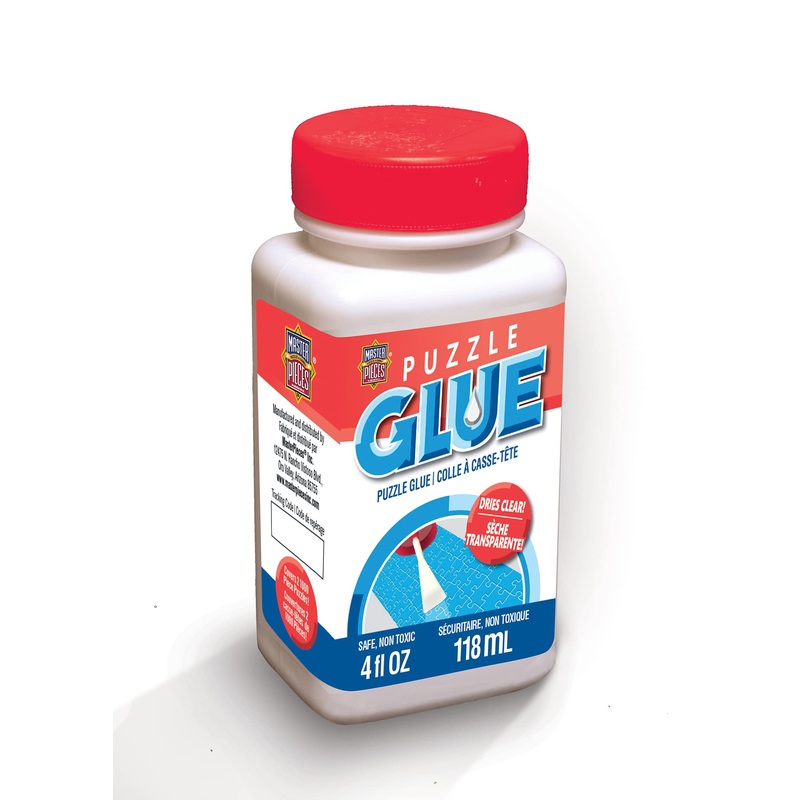 Masterpieces Accessories, Jigsaw Puzzle Glue Bottle With Spreader Built Into Cap, 4 Ounces
