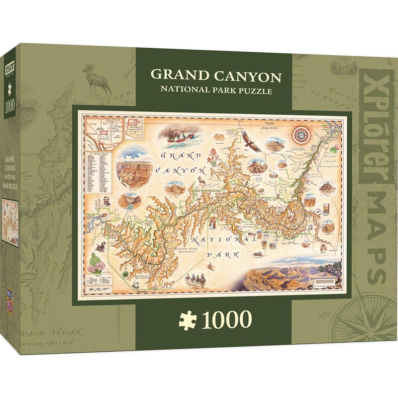 Masterpieces Xplorer Maps 1000 Puzzles Collection - Grand Canyon Map 1000 Piece Jigsaw Puzzle