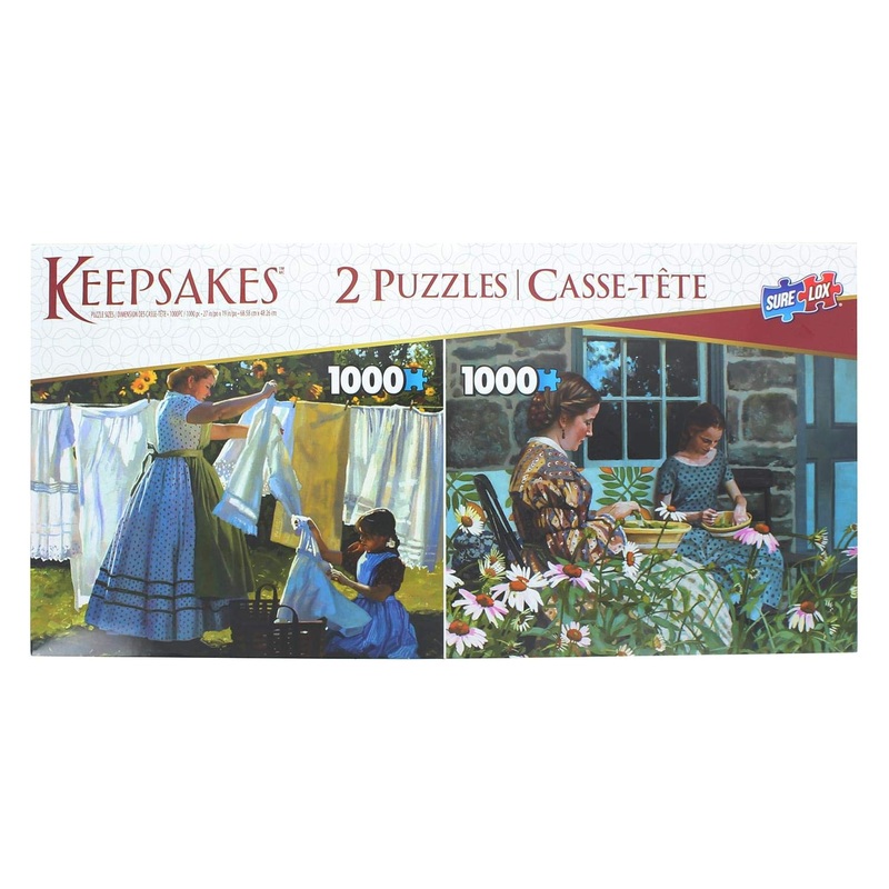 Set Of 2 Keepsakes 1000 Piece Jigsaw Puzzles | Wash Day/Snapping Beans