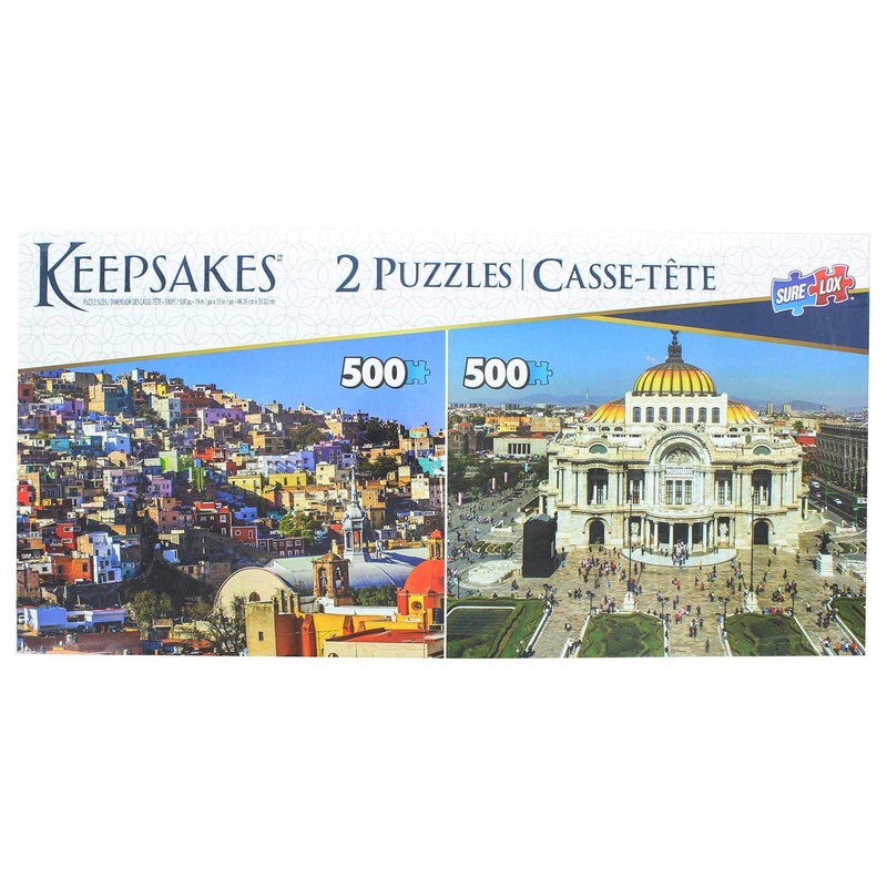 Set Of 2 Keepsakes 500 Piece Jigsaw Puzzles | Mexico City/Barranquilla