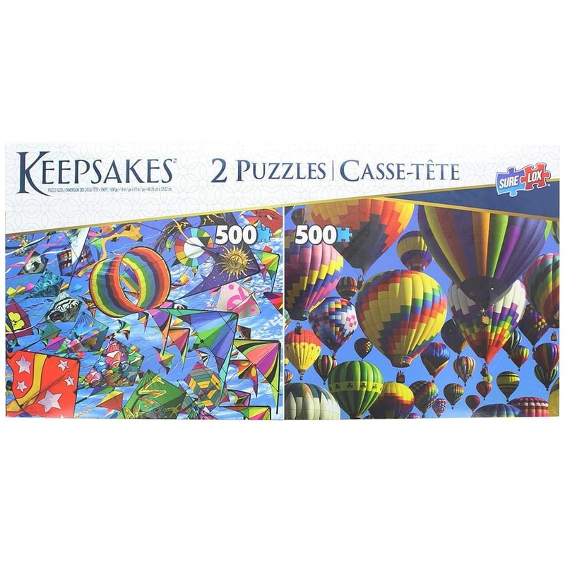 The Canadian Group Set Of 2 Keepsakes 500 Piece Jigsaw Puzzles | Hot Air Balloons/Kites