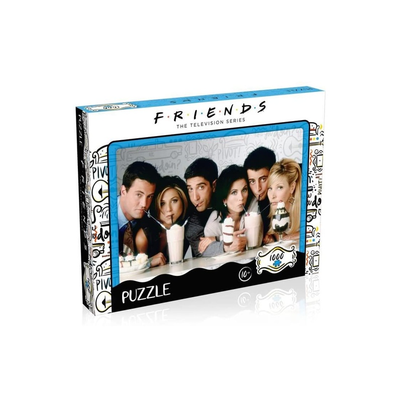 Top Puzzles Friends Milkshake 1000 Piece Jigsaw Puzzle Game, Assemble Characters From The Popular Tv Series Including Joey, Ross, Rachel, Chandler, Phoebe And Monica, Gift For Ages 10 Plus