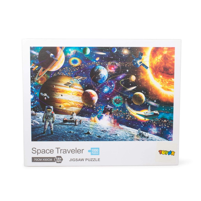 Toynk Space Traveler Space Puzzle 1000 Piece Jigsaw Puzzle | Fun Solar System Puzzle Games For Adults | Galaxy & Outer Space Astronaut Puzzles For Adults | Measures 27.5 X 20 Inches