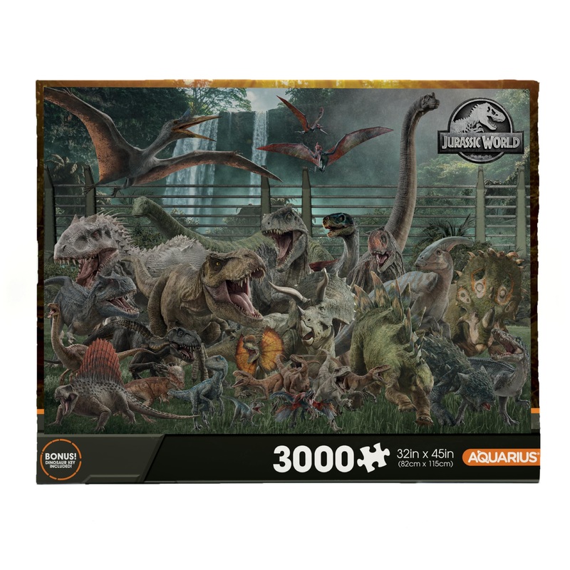 Aquarius Jurassic World Size Chart 3000Pc Puzzle (3000 Piece Jigsaw Puzzle) - Glare Free - Precision Fit - Officially Licensed Jurassic World Merchandise & Collectibles - 42X35 Inches