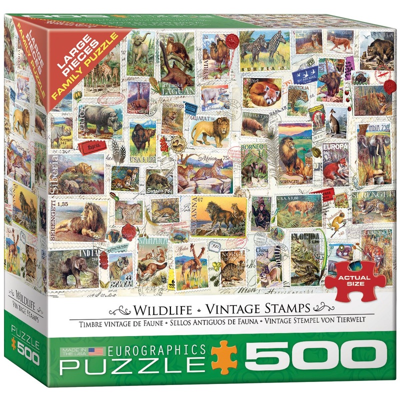 Eurographics (Eurhr Wildlife Vintage Stamps 500Piece Puzzle 500Piece Jigsaw Puzzle