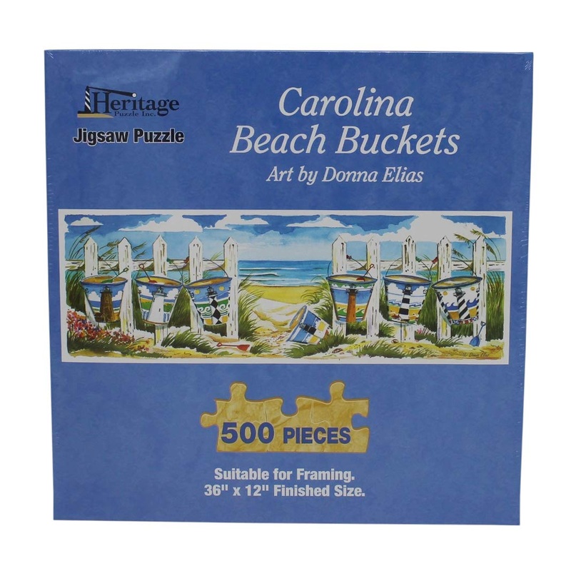 Heritage Puzzle Carolina Beach Buckets - 500 Piece Jigsaw Puzzle