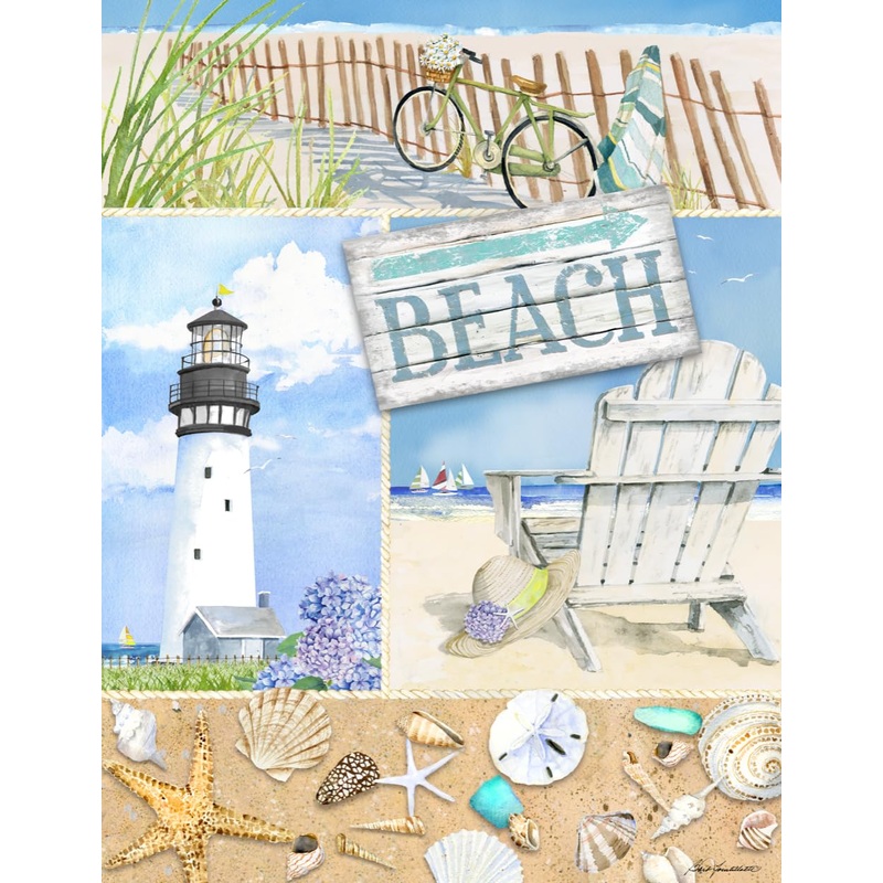 Heritage Puzzle Coastal Collage - 550 Piece Beach Jigsaw Puzzles For Adults Size 18' X 24' By Barb Tourtillotte - Coastal Puzzle Brain Teaser Suitable For Framing - Made In U.S.A.