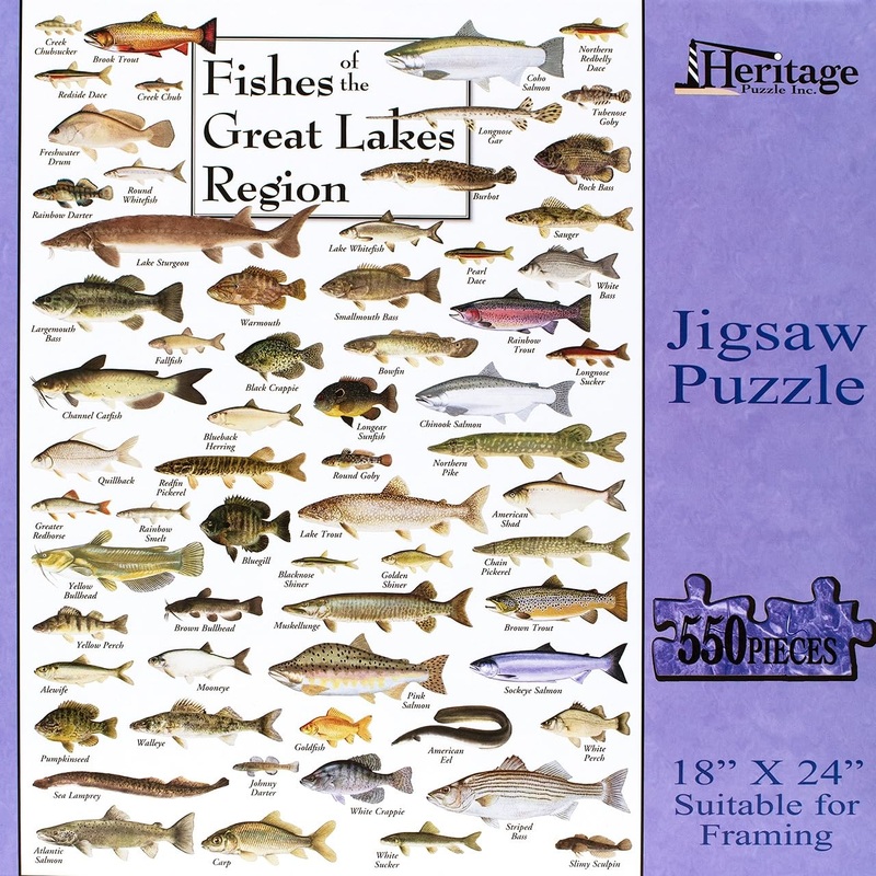 Heritage Puzzle Fishes Of The Great Lakes Region Jigsaw Puzzle - 550 Pieces