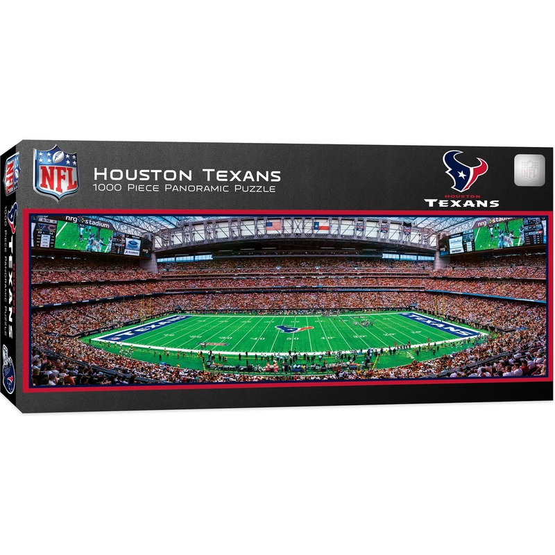 Master Pieces Nfl Houston Texans Stadium Panoramic Jigsaw Puzzle, 1000 Pieces, Team Color, 13' X 39'